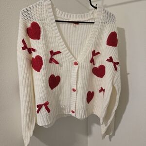 bow and heart cardigan